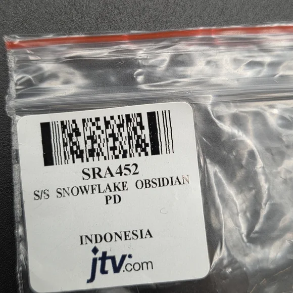 Sterling Silver Snowflake Obsidian Pendant - Picture 6 of 6